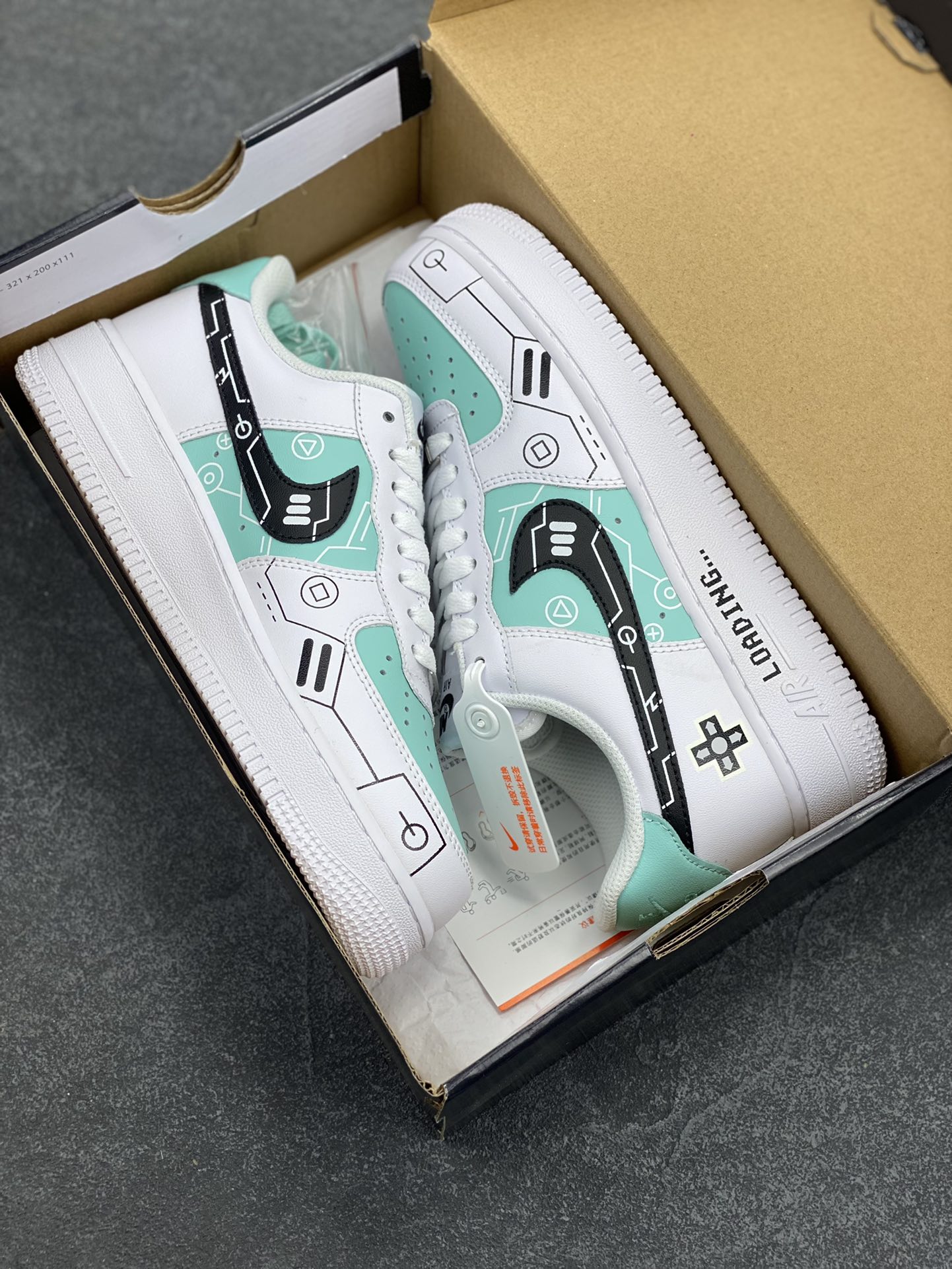 图片[9]-PS5电玩主题Nike Air Force 1 Low’07 冰绿 空军一号低帮休闲板鞋 定制皮料 原楦原纸板 纯正空军版型 内置全掌气垫 货号：CW2288-114 尺码：36 36.5 37.5 38 38.5 39 40 40.5 41 42 42.5 43 44 44.5 45-选品中心