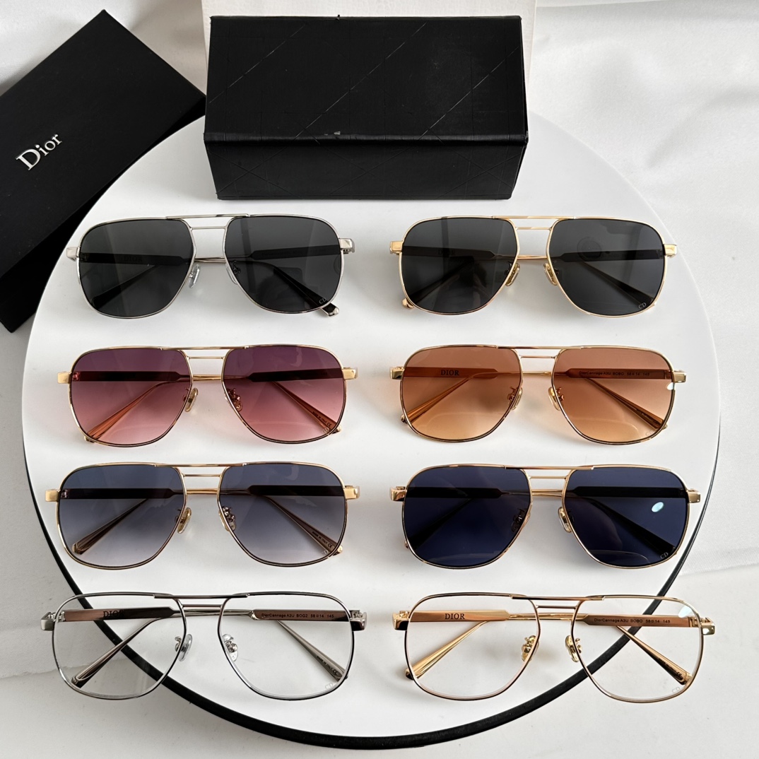 ‼️ 官网图 百搭素颜金丝框
DIOR
MOD：DIORCannage A3U
SIZE：58-14-