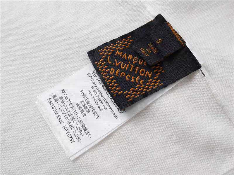 路易威登/Louis Vuitton 夏季新款 蛇年限定针织圆领短袖 LV Ribbon 刺绣白色