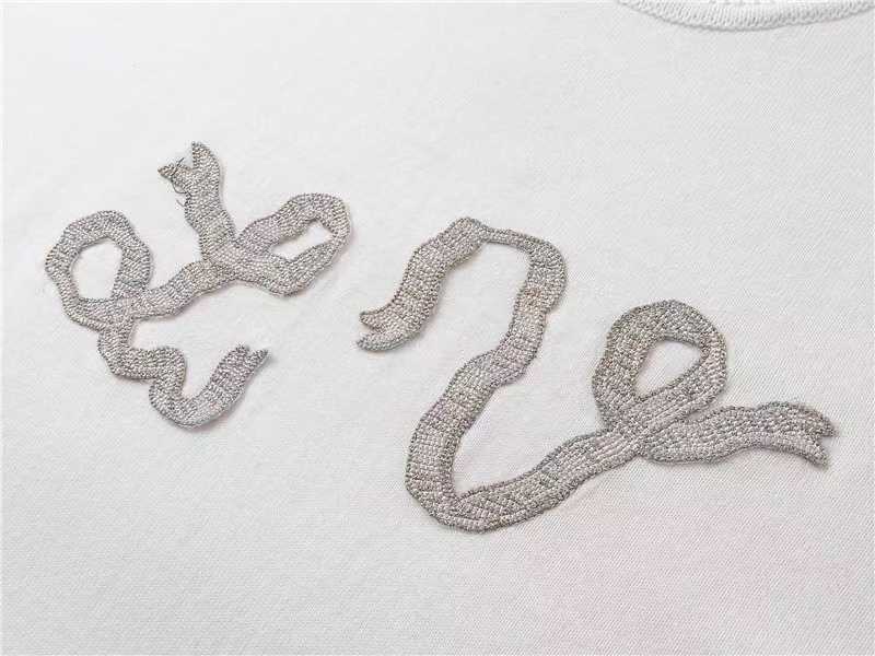 路易威登/Louis Vuitton 夏季新款 蛇年限定针织圆领短袖 LV Ribbon 刺绣白色