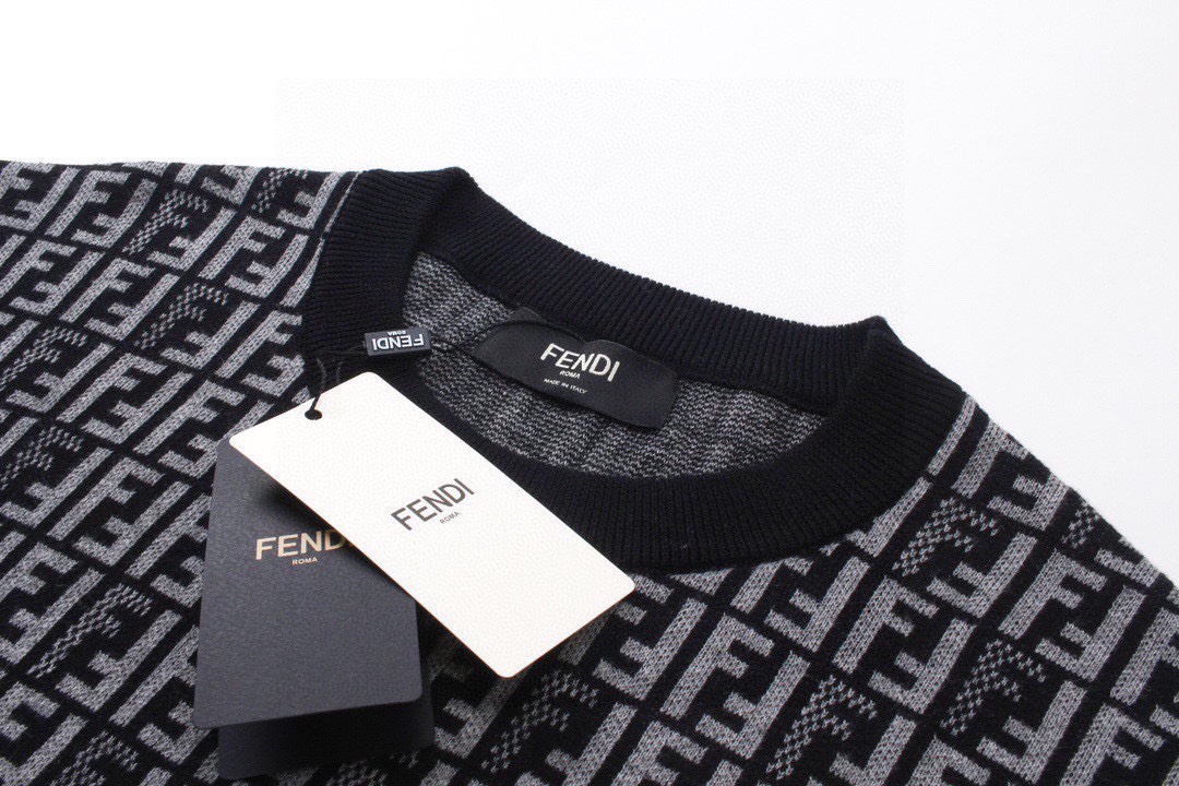 芬迪/Fendi 夏季新品 满身双F提花针织圆领短袖