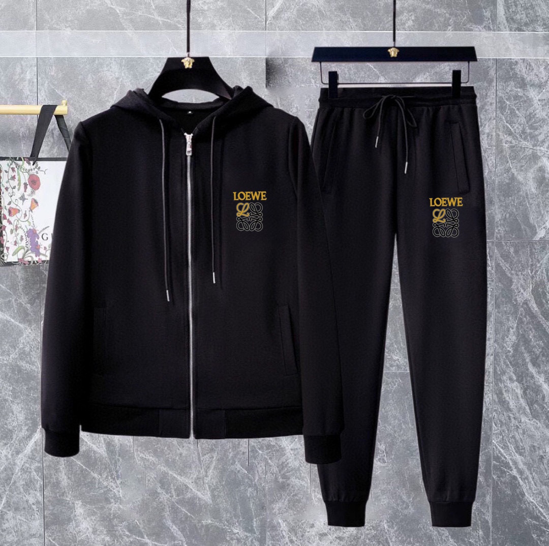 Loewe Inspired White Cotton Blend Hoodie and Sweatpants Set, Plus Size 2 i1740319215 2570 1