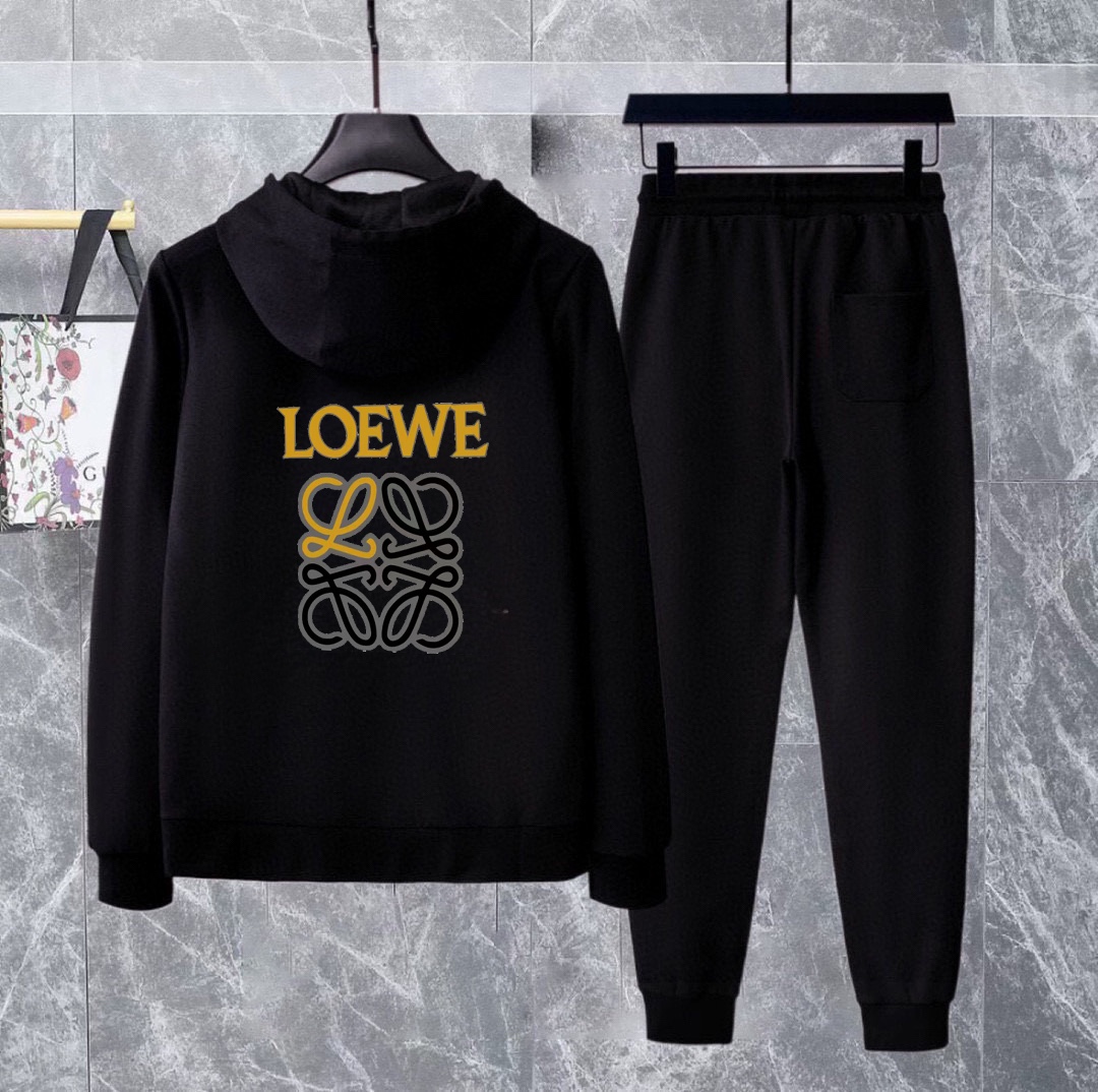 Loewe Inspired White Cotton Blend Hoodie and Sweatpants Set, Plus Size 4 i1740319215 4055 3