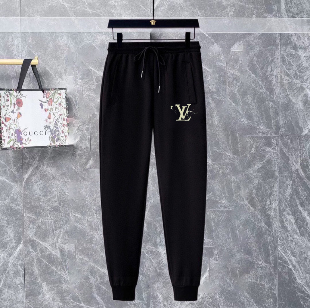 Louis Vuitton 2025 Men's Black Tracksuit Hoodie and Sweatpants Set 6 i1740319303 4029 5