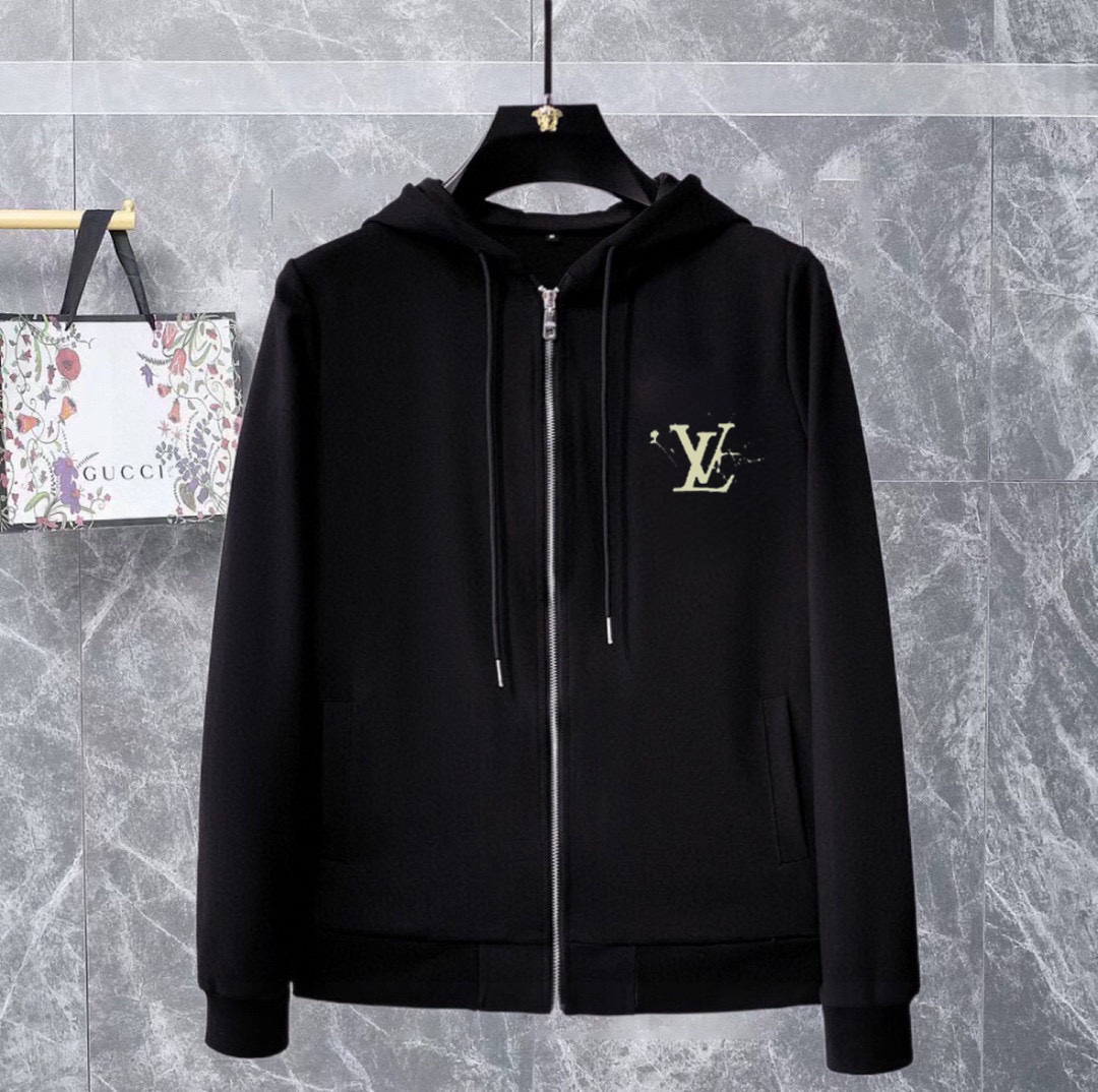 Louis Vuitton 2025 Men's Black Tracksuit Hoodie and Sweatpants Set 5 i1740319303 6028 4