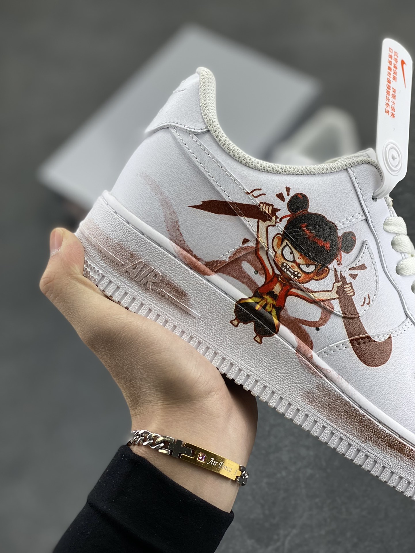 图片[6]-Nike Air Force 1 Low’07 中华动漫之哪吒闹海 空军一号低帮休闲板鞋 定制皮料 原厂3D打印 定制鞋盒 原楦原纸板 纯正空军版型 内置全掌气垫 货号：ZH0316-061 尺码：36 36.5 37.5 38 38.5 39 40 40.5 41 42 42.5 43 44 44.5 45-选品中心