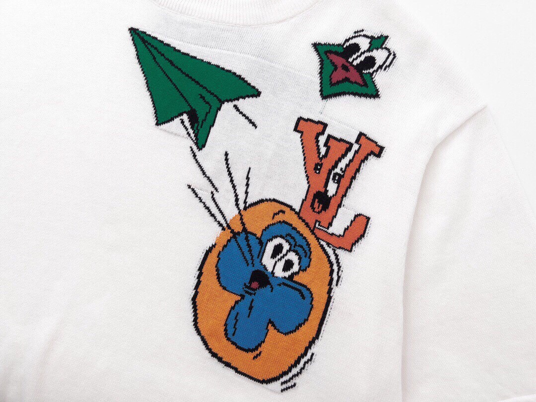 路易威登/Louis Vuitton 夏季新款 飞机精灵提花针织圆领短袖