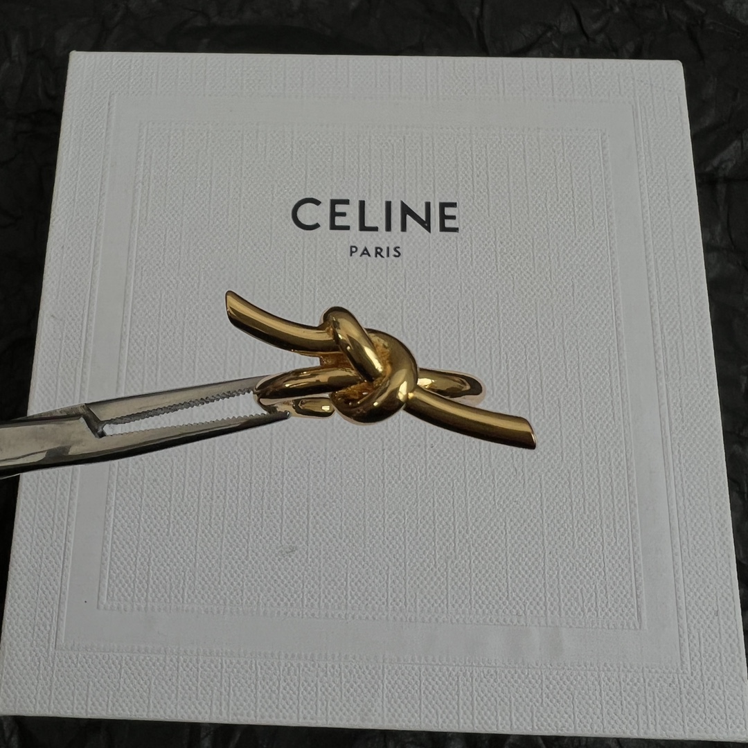 Celine Knot Ring in Brass with Gold Finishing, Adjustable Open Design 6 i1740413728 4444 4