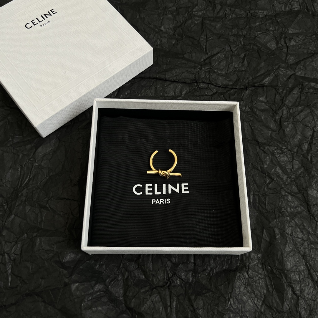 Celine Knot Ring in Brass with Gold Finishing, Adjustable Open Design 2 i1740413728 6573 0