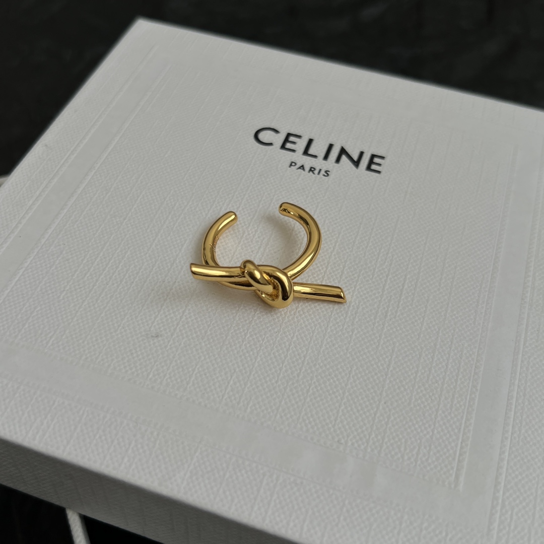 Celine Knot Ring in Brass with Gold Finishing, Adjustable Open Design 4 i1740413728 6789 2