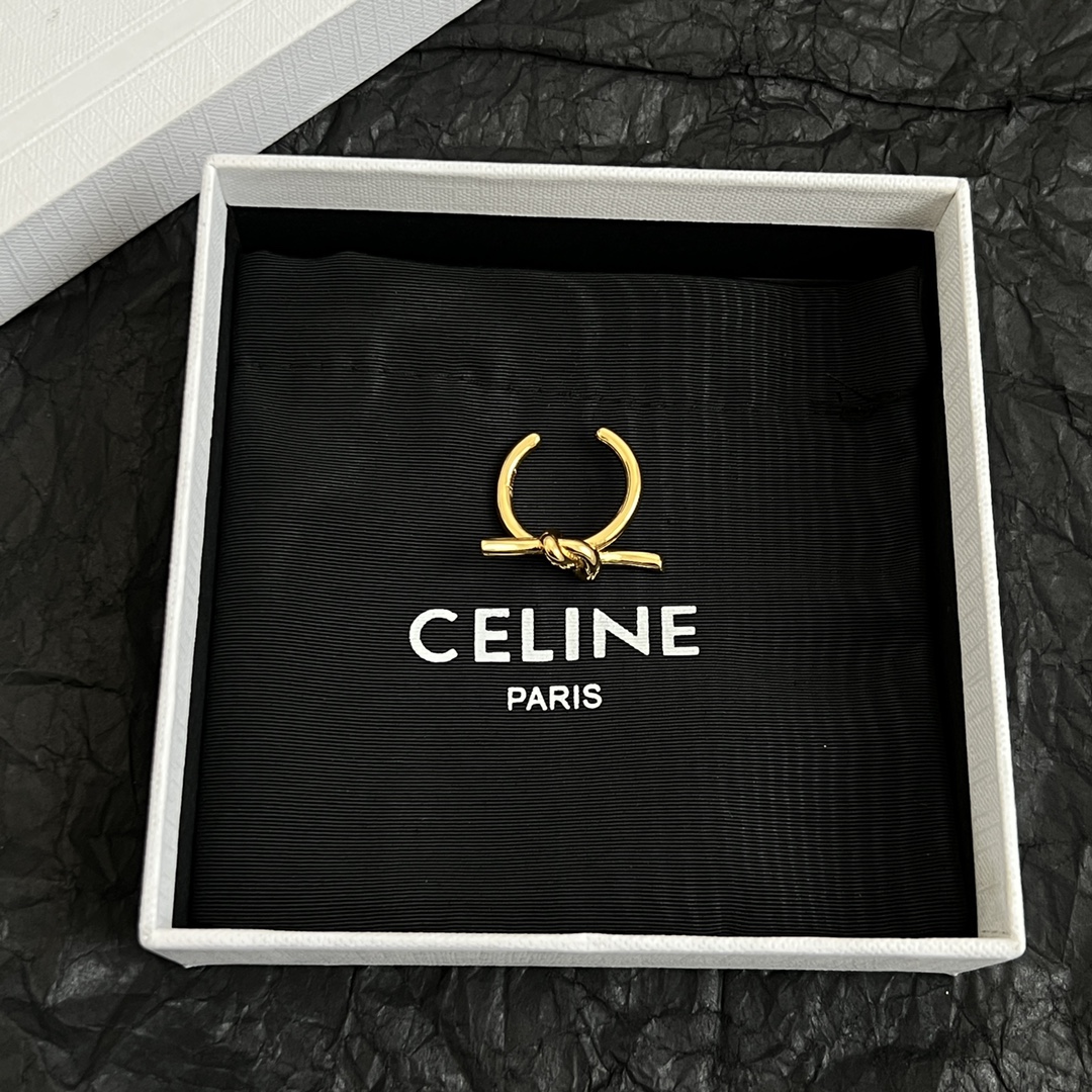 Celine Knot Ring in Brass with Gold Finishing, Adjustable Open Design 3 i1740413728 8528 1