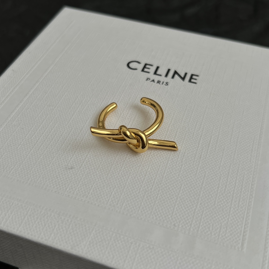 Celine Knot Ring in Brass with Gold Finishing, Adjustable Open Design 5 i1740413728 8781 3
