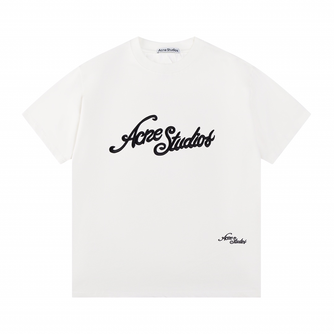 NO:123982,Acne 25ss new short-sleeved T-shirt letter embroidery process using high gram heavy fabric, a piece with super recognition, a must-approach for fashion experts, same style for men and women, code number XS S M L,,acne studios, T-shirt,tees, t-shirt,alexander wang19860909Acne 25ss新款短袖T恤 字母绣花工艺 采用高克重布料 辨识度超高的一件 时尚达人必入 男女同款 码数XS S M L,,acne studios,T-shirt,tees，t-shirt,alexander wang,Men's clothing