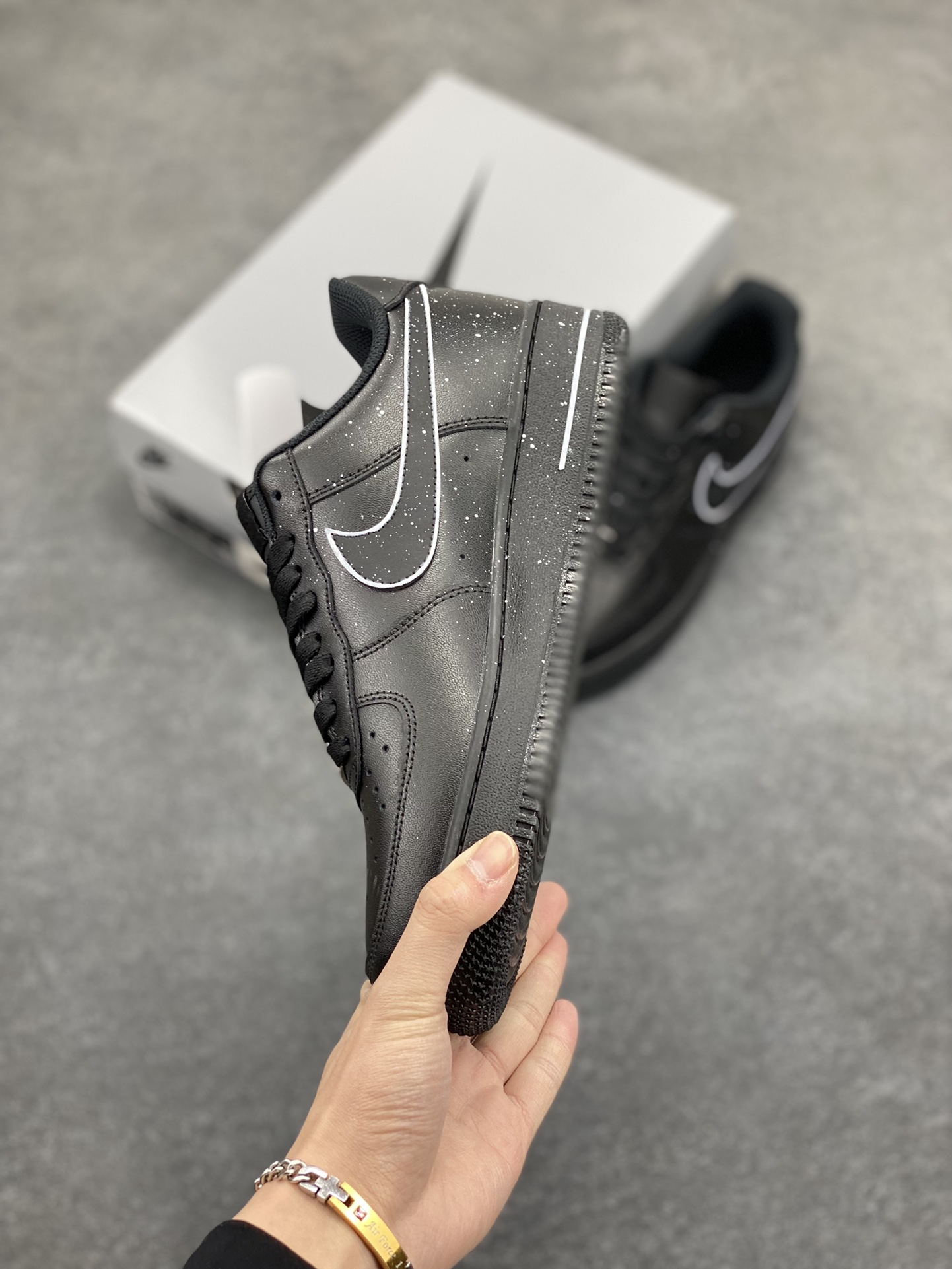 图片[3]-Nike Air Force 1 Low’07 黑白泼墨 空军一号低帮休闲板鞋 定制皮料 原厂3D打印 定制鞋盒 原楦原纸板 纯正空军版型 内置全掌气垫 货号：CK0316-059 尺码：36 36.5 37.5 38 38.5 39 40 40.5 41 42 42.5 43 44 44.5 45-选品中心
