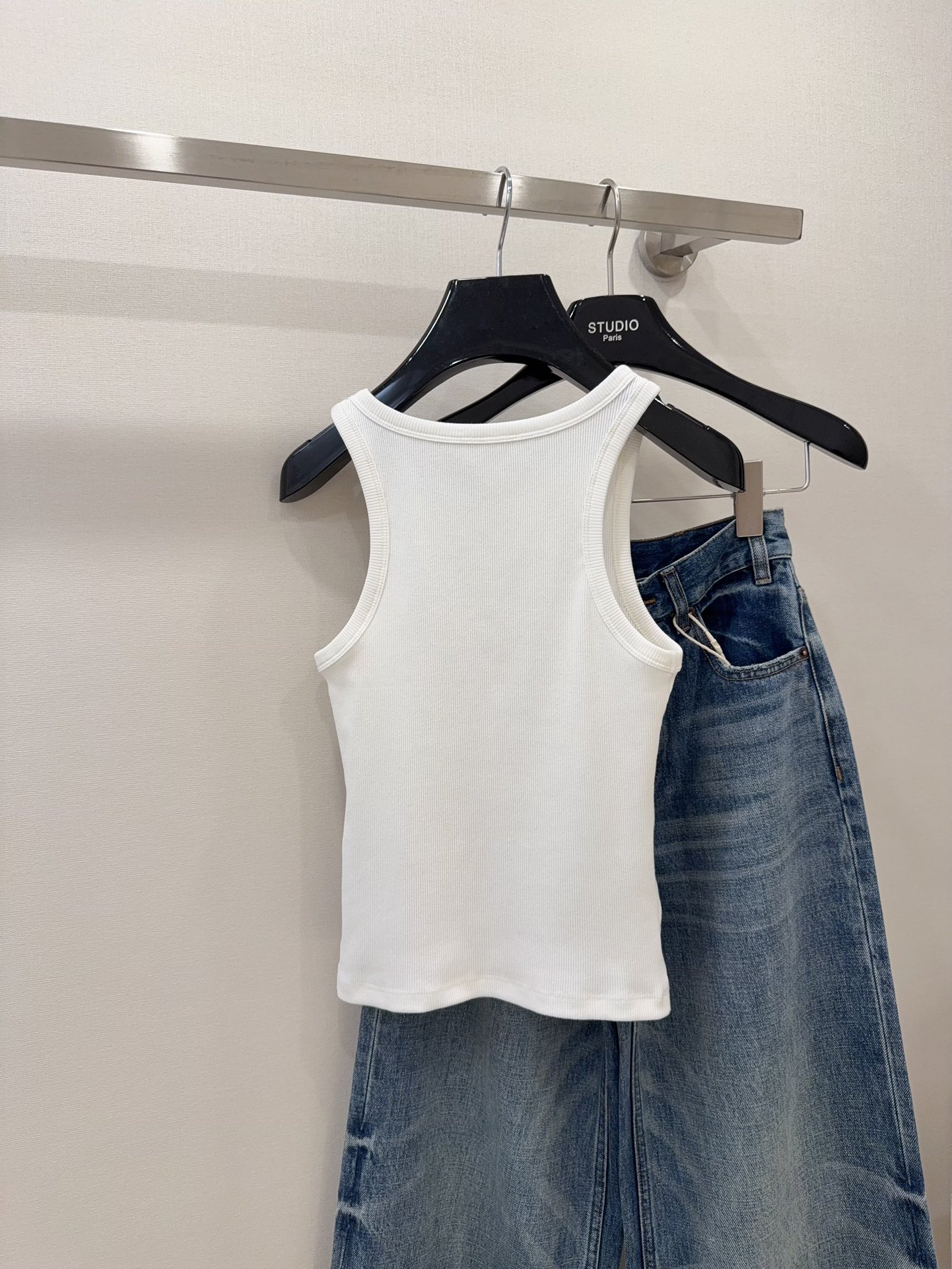Celine Women's White Cotton Tank Top with Triomphe Logo - Everyday Essential 10 i1740473688 6467 8