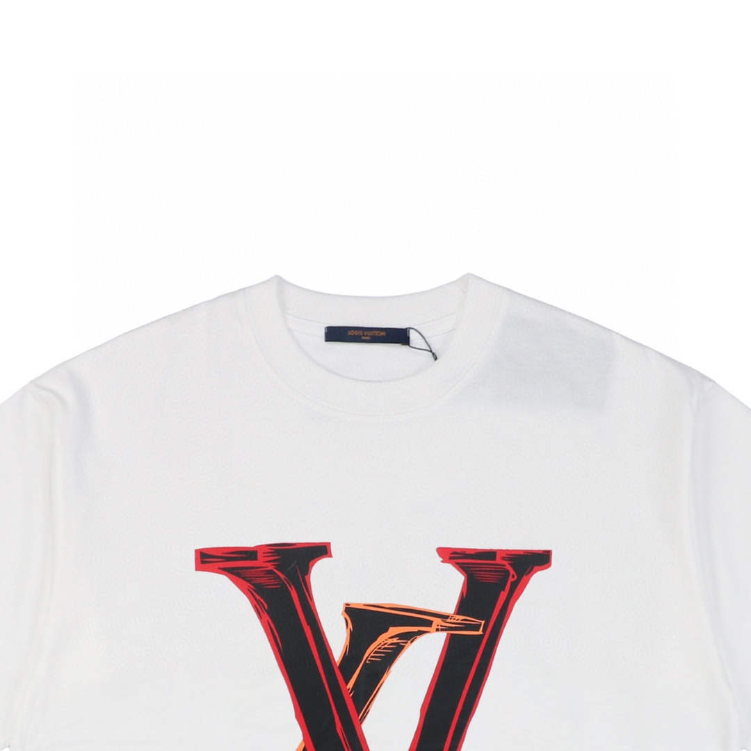 路易威登/Louis Vuitton 春夏新款 立体字母印花圆领短袖T恤