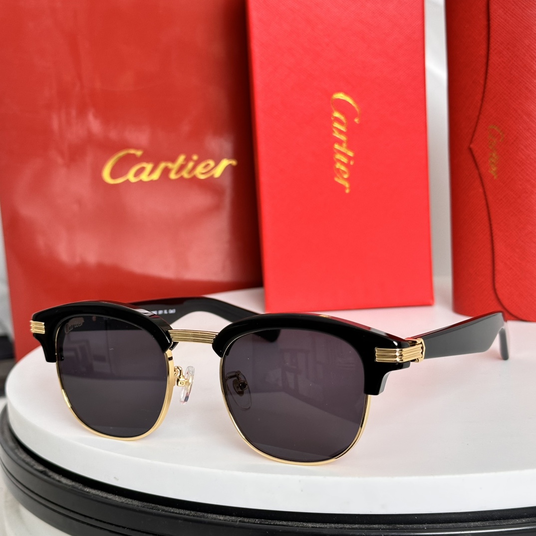  ‼️PREMIÈRE DE CARTIE*经典复古太阳眼镜，醋酸纤维和抛光镀金饰面金属，标志性定制铰链