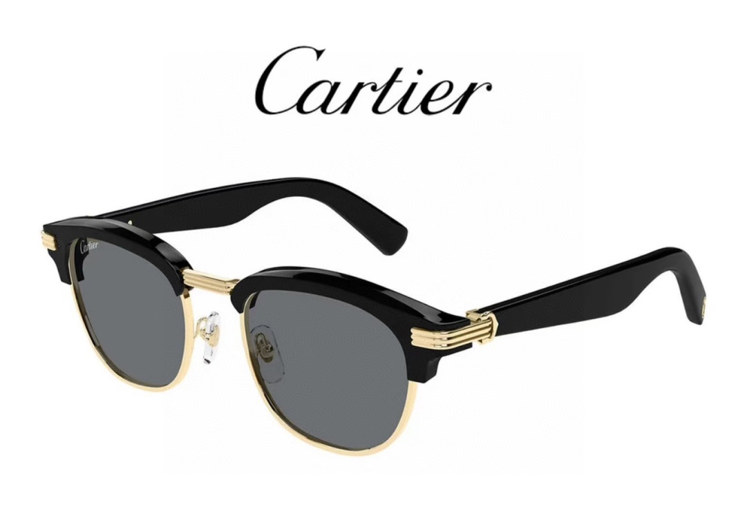  ‼️PREMIÈRE DE CARTIE*经典复古太阳眼镜，醋酸纤维和抛光镀金饰面金属，标志性定制铰链