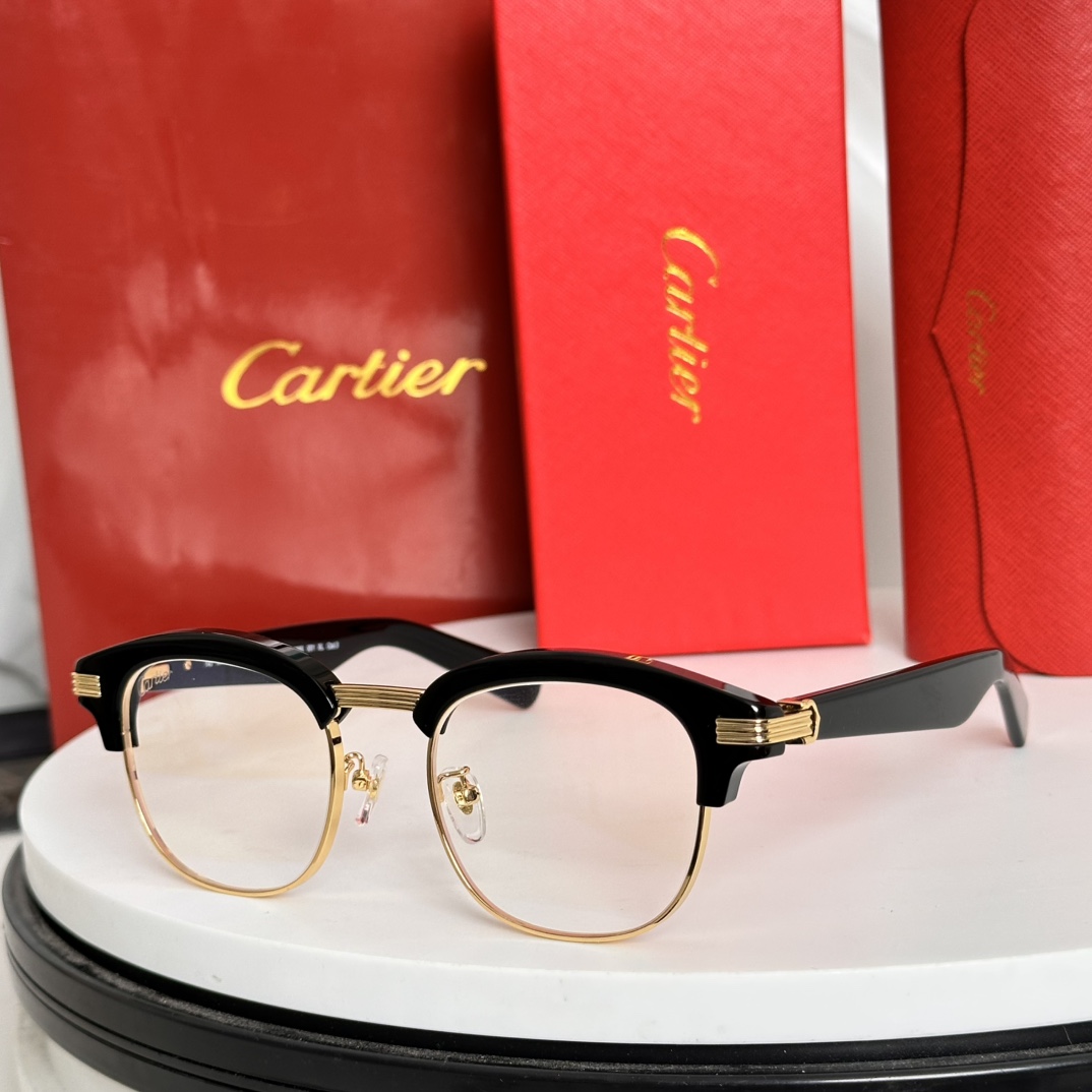  ‼️PREMIÈRE DE CARTIE*经典复古太阳眼镜，醋酸纤维和抛光镀金饰面金属，标志性定制铰链