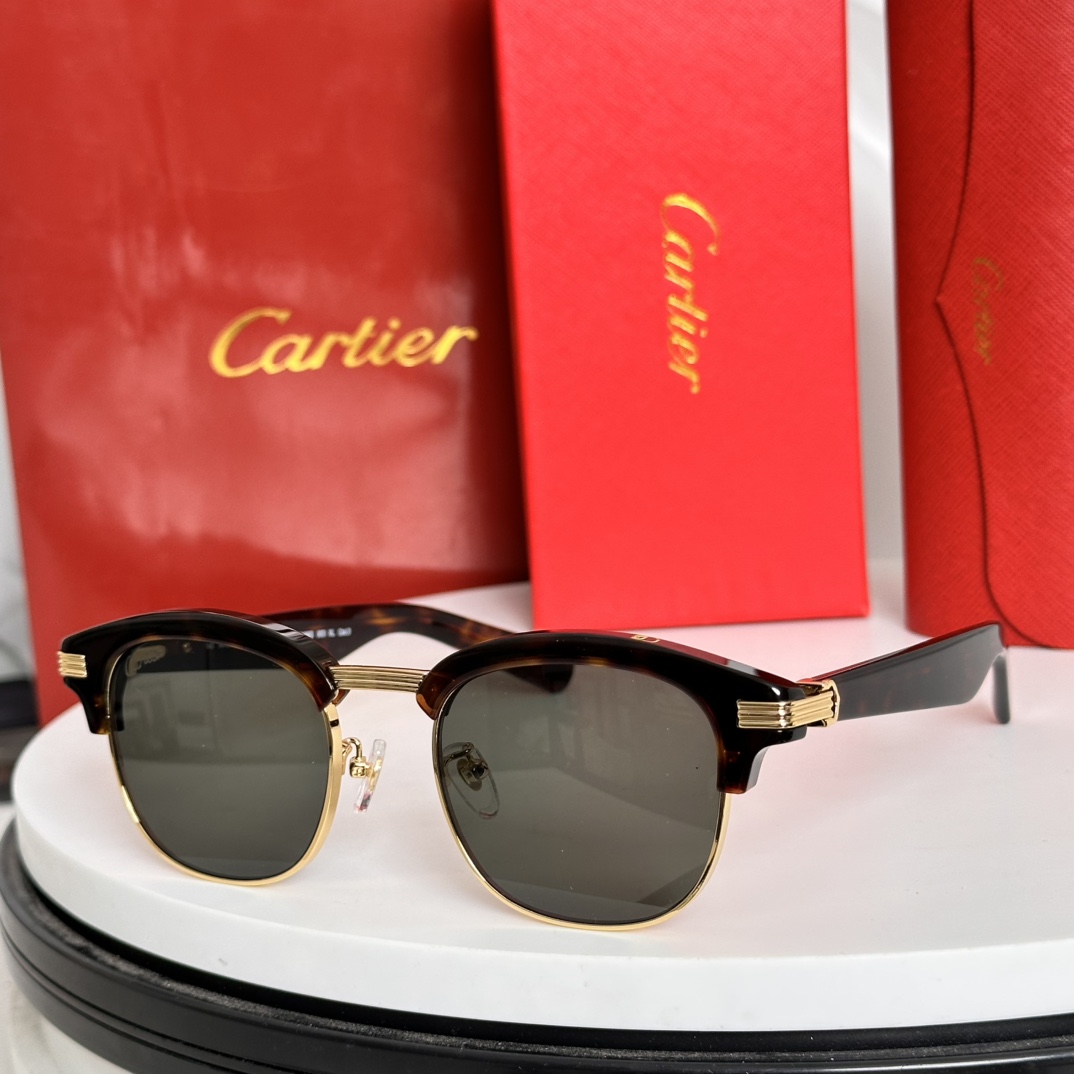  ‼️PREMIÈRE DE CARTIE*经典复古太阳眼镜，醋酸纤维和抛光镀金饰面金属，标志性定制铰链