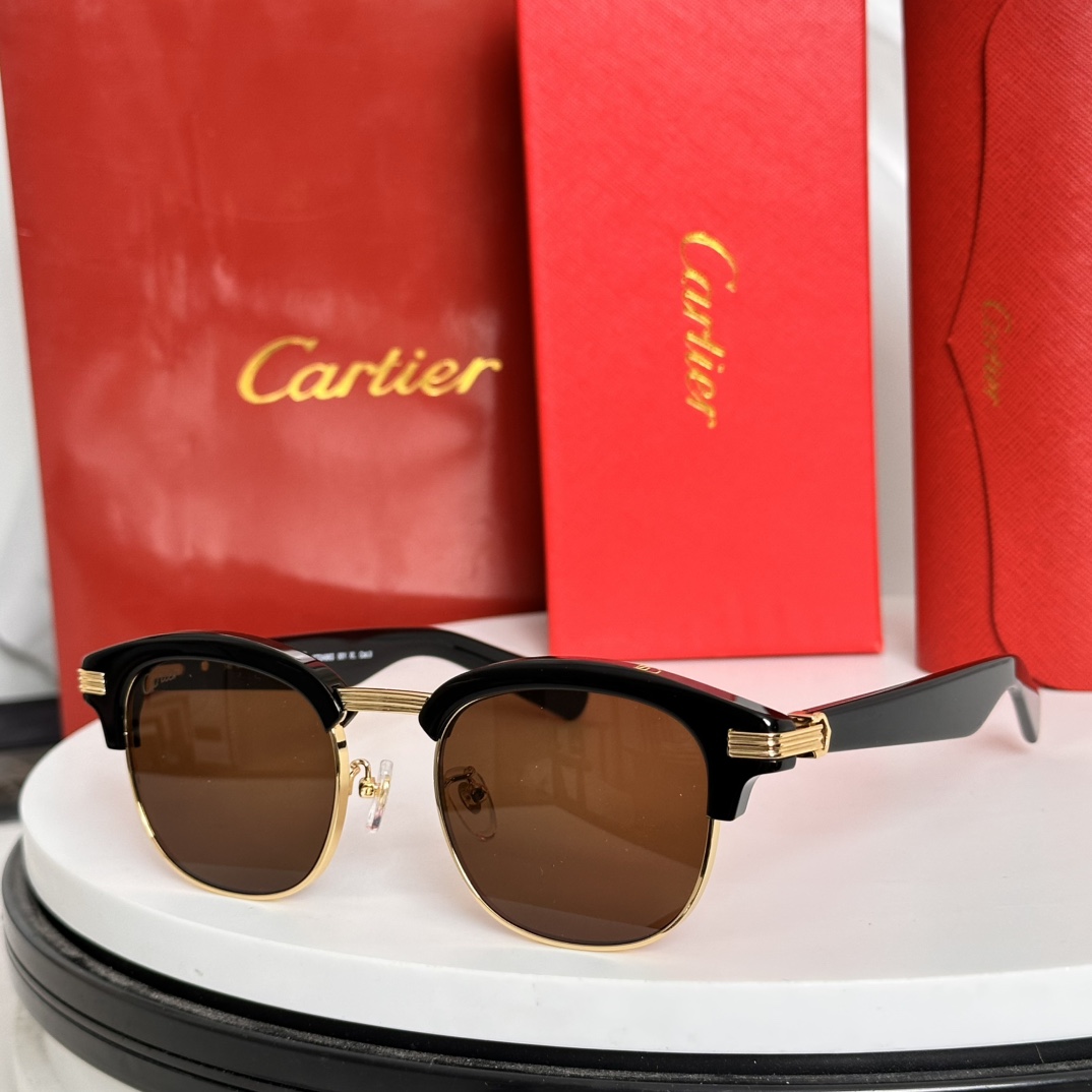  ‼️PREMIÈRE DE CARTIE*经典复古太阳眼镜，醋酸纤维和抛光镀金饰面金属，标志性定制铰链