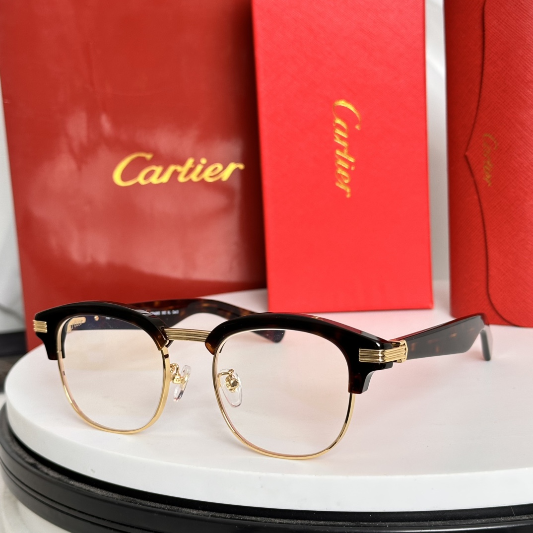  ‼️PREMIÈRE DE CARTIE*经典复古太阳眼镜，醋酸纤维和抛光镀金饰面金属，标志性定制铰链