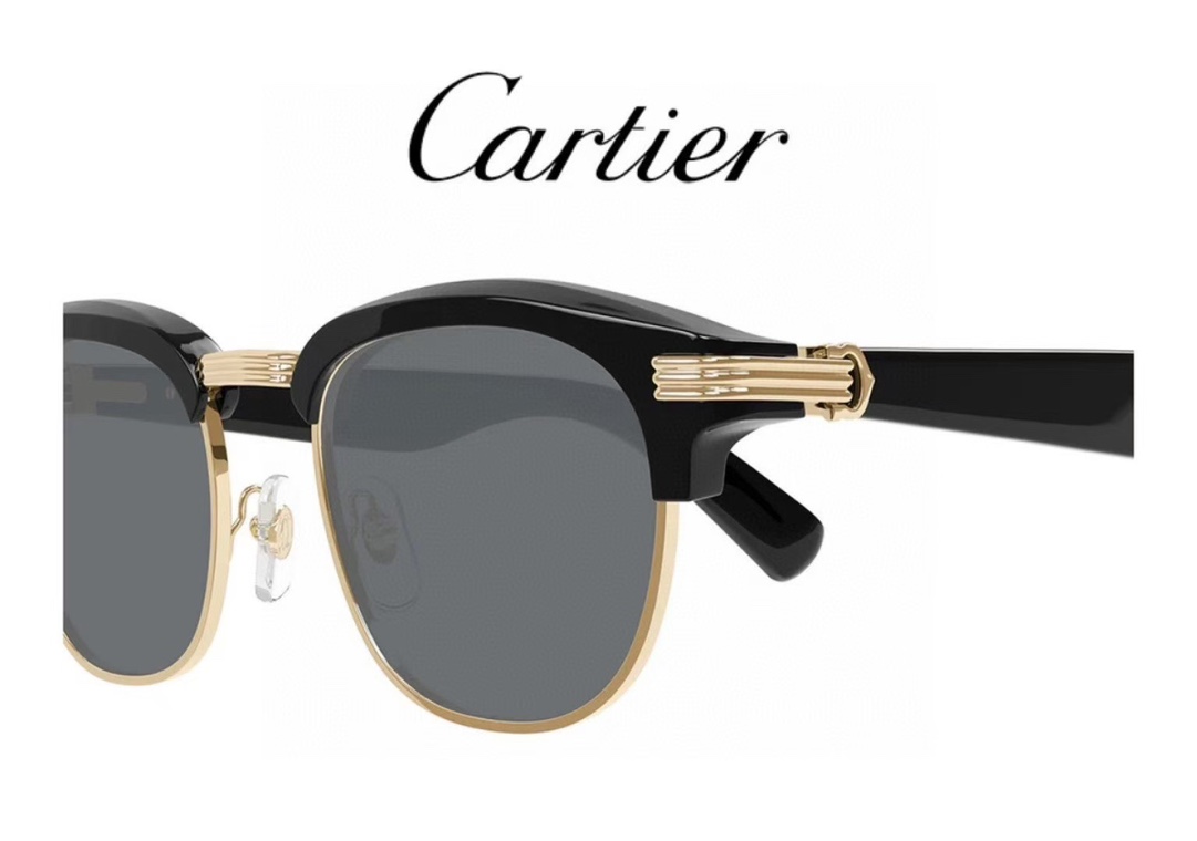  ‼️ 官网图 PREMIÈRE DE CARTIE*经典复古太阳眼镜，醋酸纤维和抛光镀金饰面金属，标志