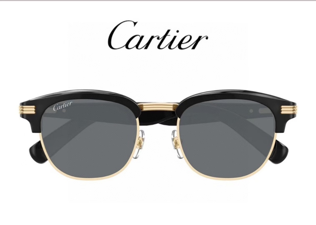  ‼️ 官网图 PREMIÈRE DE CARTIE*经典复古太阳眼镜，醋酸纤维和抛光镀金饰面金属，标志