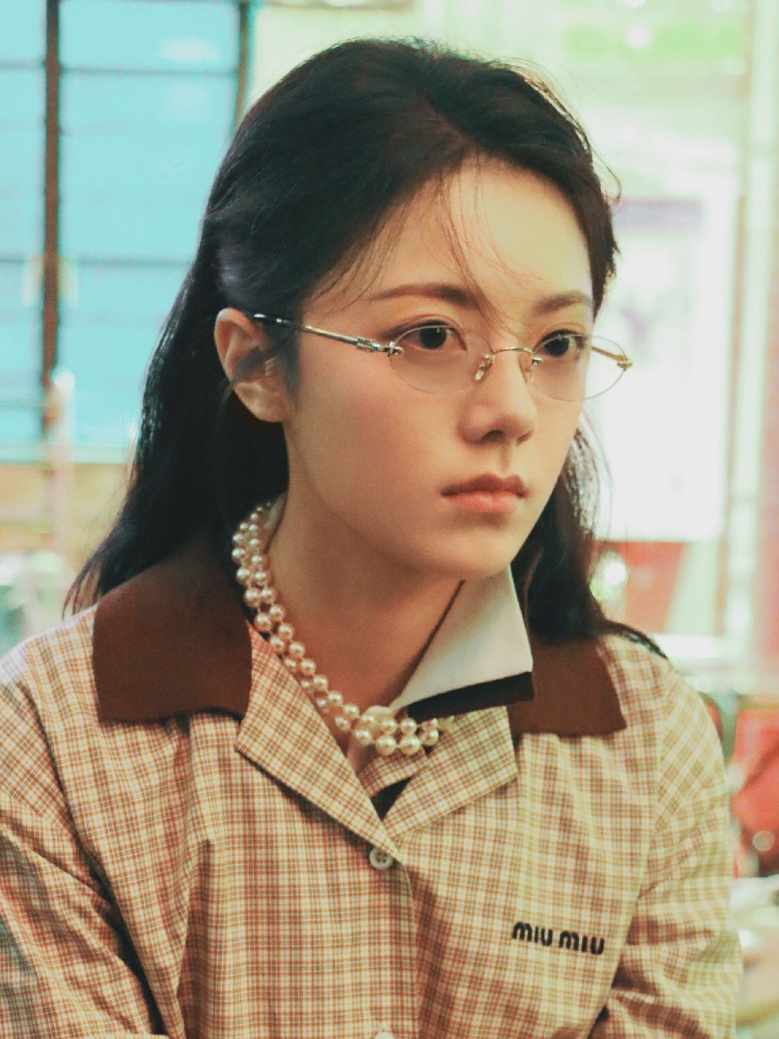 NO:632273,Zhao Jinmai Miumiu rimless sunglasses,,miumiu,Cardia high-end accessories19860909赵今麦Miumiu无边框墨镜,,miumiu,卡迪亚高端饰品,Jewelry