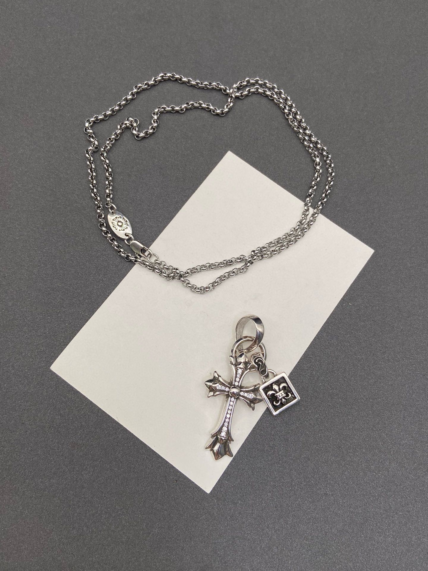 NO:115666,Crosin Anchor Cross Necklace Retro Aging Design is full of details, jewelry fine, chrome hearts, necklace19860909克罗心船锚十字架项链 复古做旧设计满满都是细节,饰品精品,chrome hearts,necklace,Jewelry