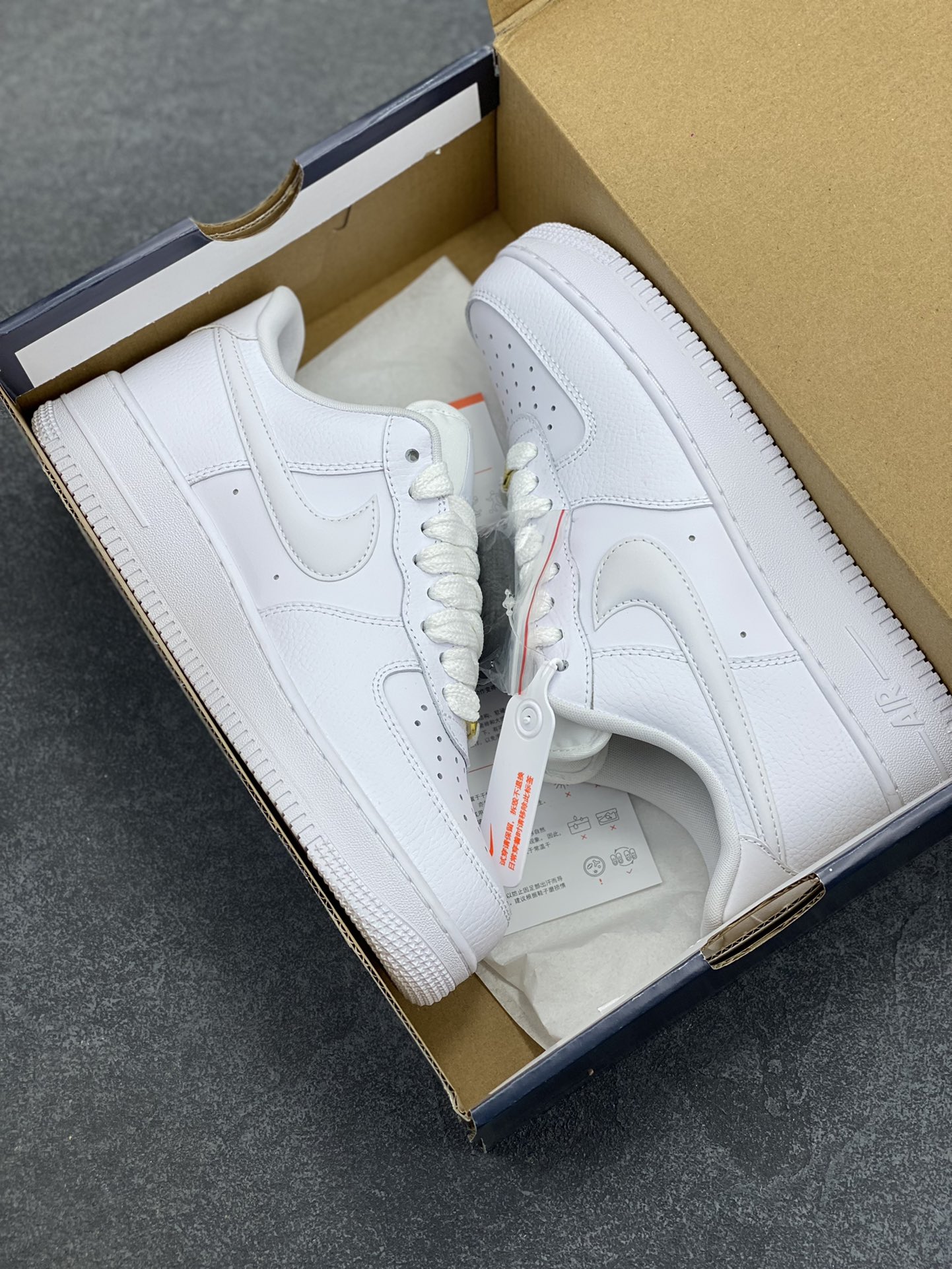 图片[9]-Nk Air Force 1\’07 Low 白荔枝纹 空军一号低帮休闲板鞋 原楦头原纸板 打造纯正空军版型#专注外贸渠道 全掌内置蜂窝气垫 #原盒配件 原厂中底钢印、拉帮完美 货号：HF2014-100 尺码：35.5 36 36.5 37.5 38 38.5 39 40 40.5 41 42 42.5 43 44 44.5 45-选品中心