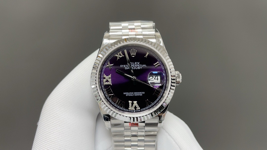 NO:392738,Recommended Rolex Log White Shell Purple 36mm Machine Top Quality Shipping Real Shot, Rolex19860909今日推荐劳力士 日志 白壳紫面 36mm 机 顶级品质 出货实拍,,rolex,Watch