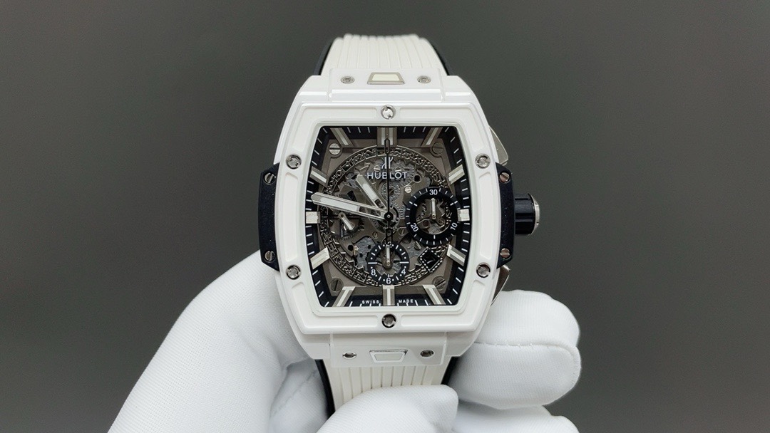 NO:392727,Recommended today Hublot wine barrel type white ceramic 42mm machine top quality real-life shipping,19860909今日推荐宇舶 酒桶型 白陶瓷 42mm 机 顶级品质 出货实拍,,Watch