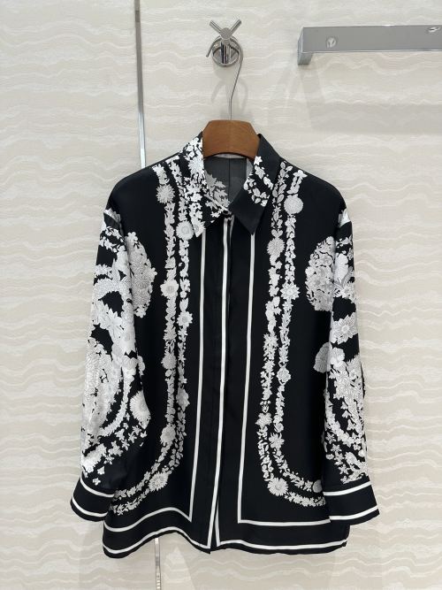 Brides Gala en Fleurs Silk Shirt, Designer Floral Print, Elegant Women's Top 1 Brides Gala en Fleurs Silk Shirt, Designer Floral Print, Elegant Women's Top