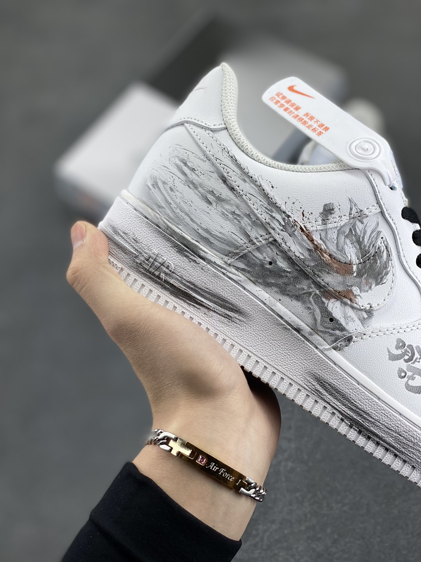图片[6]-Nike Air Force 1 Low’07 国风泼墨之哪吒闹海 空军一号低帮休闲板鞋 定制皮料 原厂3D打印 定制鞋盒 原楦原纸板 纯正空军版型 内置全掌气垫 货号：ZH0316-062 尺码：36 36.5 37.5 38 38.5 39 40 40.5 41 42 42.5 43 44 44.5 45-选品中心