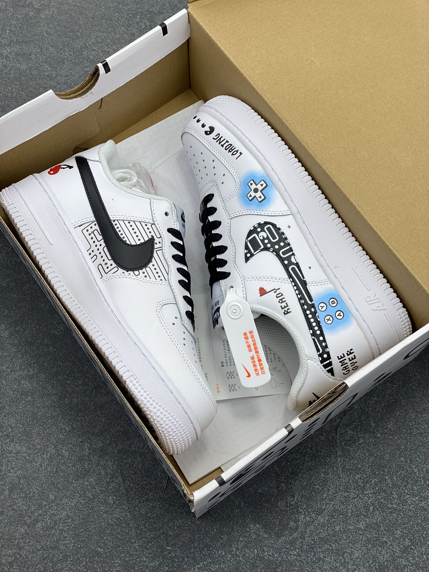 图片[9]-PS5电玩主题Nike Air Force 1 Low’07 吃豆人 空军一号低帮休闲板鞋 定制皮料 原楦原纸板 纯正空军版型 内置全掌气垫 货号：CW2288-228 尺码：36 36.5 37.5 38 38.5 39 40 40.5 41 42 42.5 43 44 44.5 45-选品中心