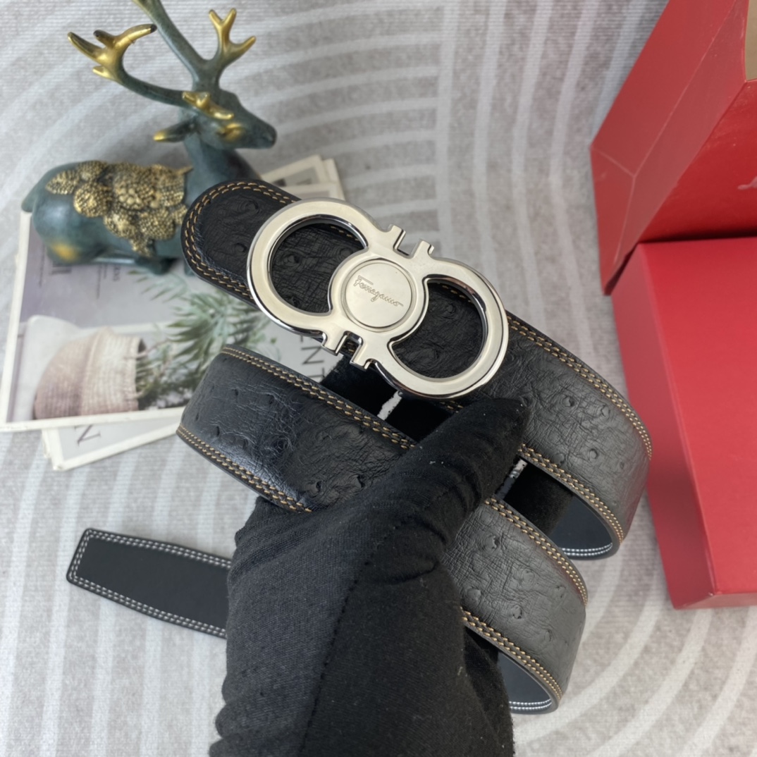 菲拉格慕💕 特种皮腰带系列 ，原厂五金精品不锈钢扣，手感柔软舒适 宽3.8CM。
