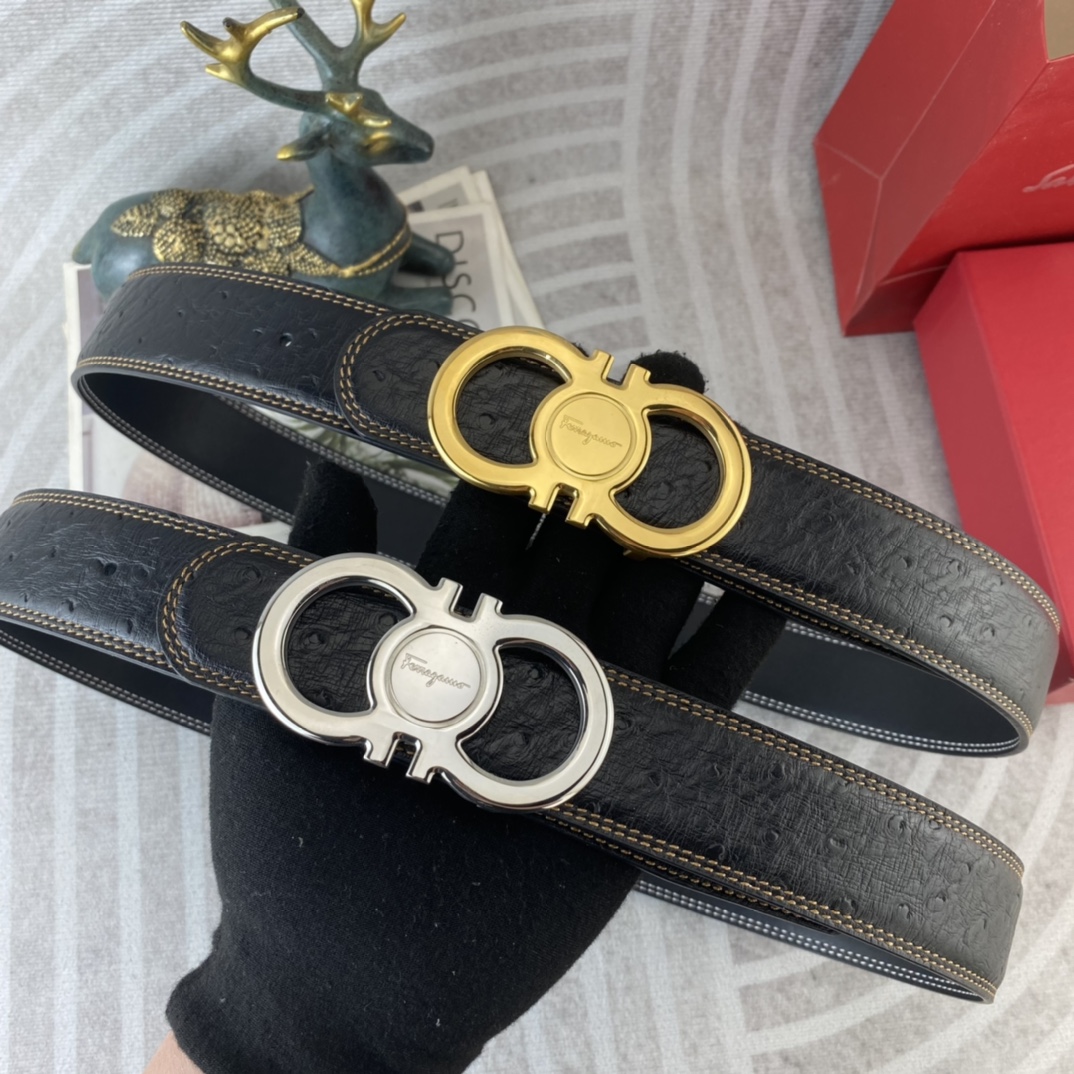 菲拉格慕💕 特种皮腰带系列 ，原厂五金精品不锈钢扣，手感柔软舒适 宽3.8CM。