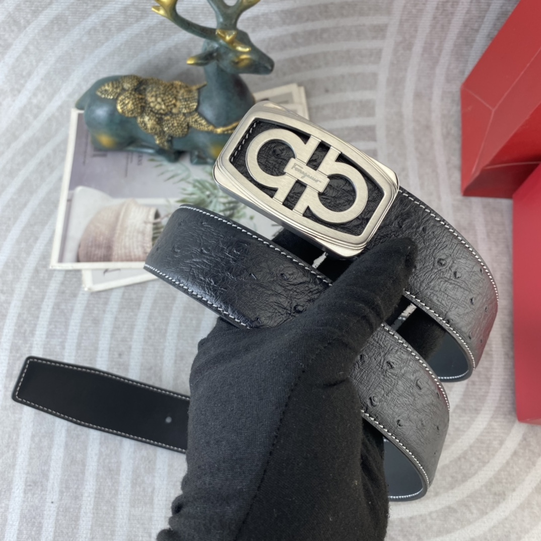 菲拉格慕💕 特种皮腰带系列 ，原厂五金精品不锈钢扣，手感柔软舒适 宽3.8CM。