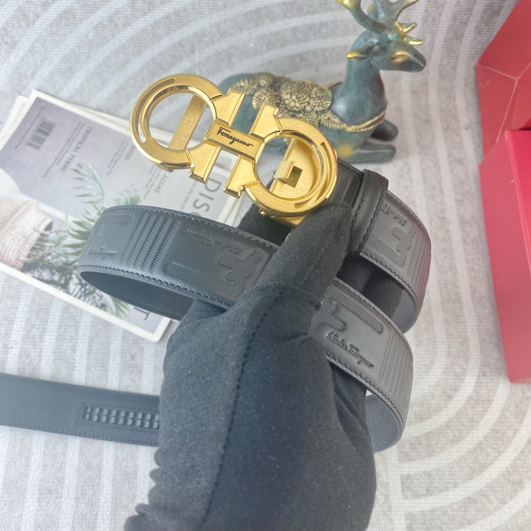 菲拉格慕💕 特种皮腰带自动带系列 ，原厂五金精品不锈钢扣，手感柔软舒适 宽3.5CM。
