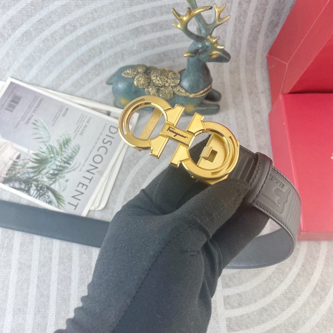 菲拉格慕💕 特种皮腰带自动带系列 ，原厂五金精品不锈钢扣，手感柔软舒适 宽3.5CM。