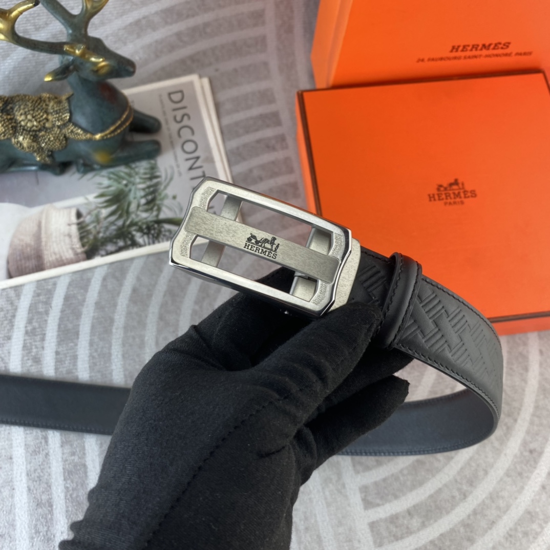 爱马仕💕 特种皮腰带自动带系列 ，原厂五金精品不锈钢扣，手感柔软舒适 宽3.5CM。