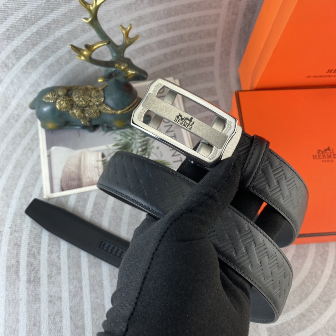 爱马仕💕 特种皮腰带自动带系列 ，原厂五金精品不锈钢扣，手感柔软舒适 宽3.5CM。