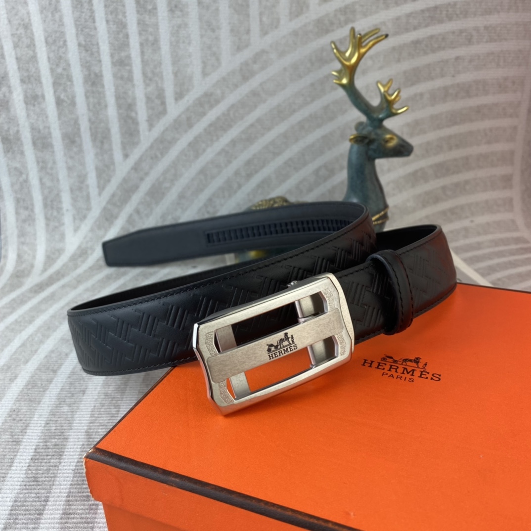 爱马仕💕 特种皮腰带自动带系列 ，原厂五金精品不锈钢扣，手感柔软舒适 宽3.5CM。