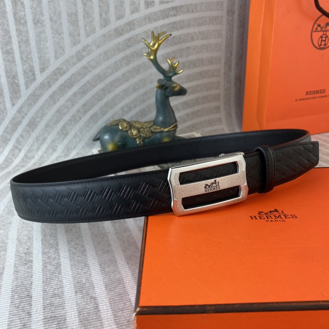 爱马仕💕 特种皮腰带自动带系列 ，原厂五金精品不锈钢扣，手感柔软舒适 宽3.5CM。