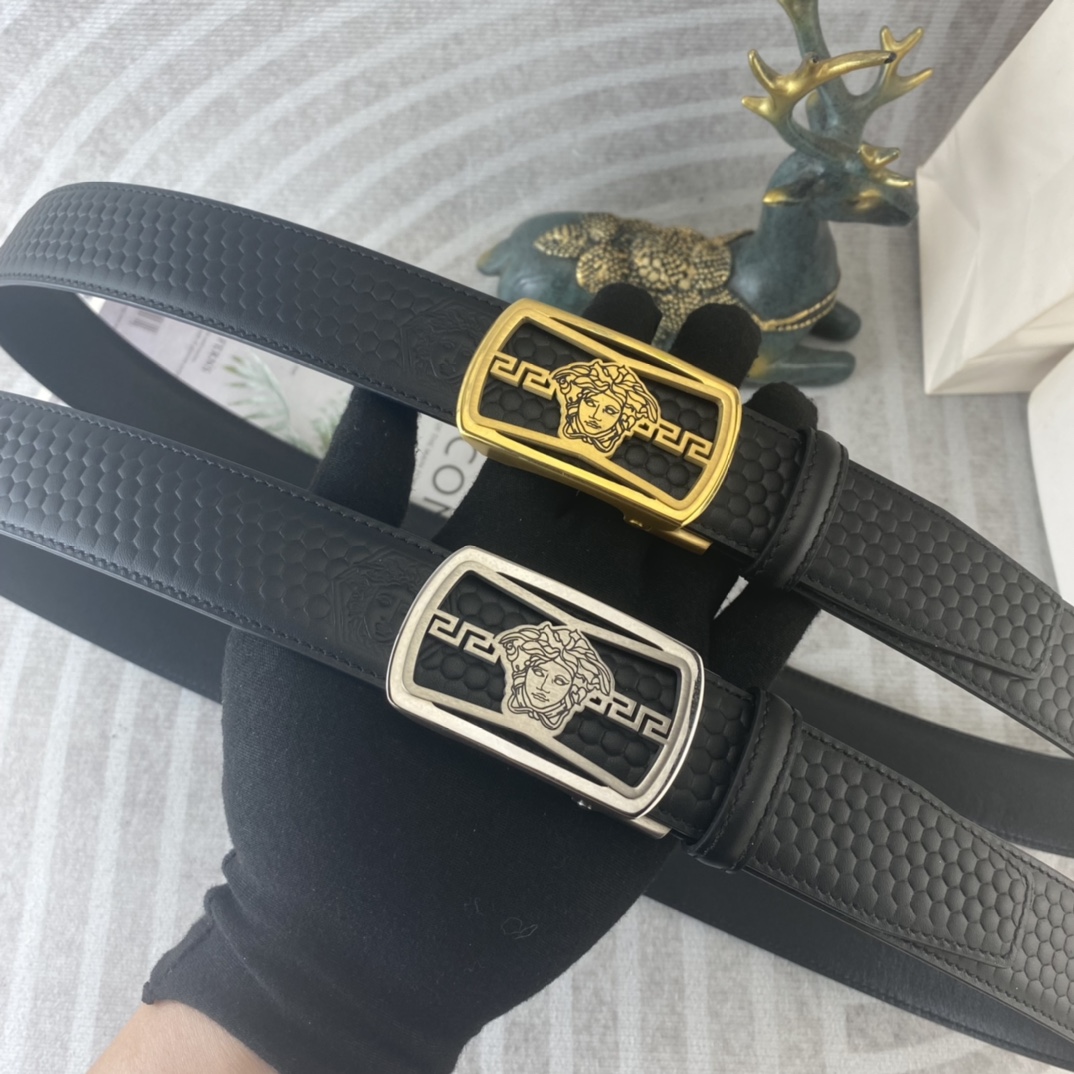 范思哲💕 特种皮腰带自动带系列 ，原厂五金精品不锈钢扣，手感柔软舒适 宽3.5CM。