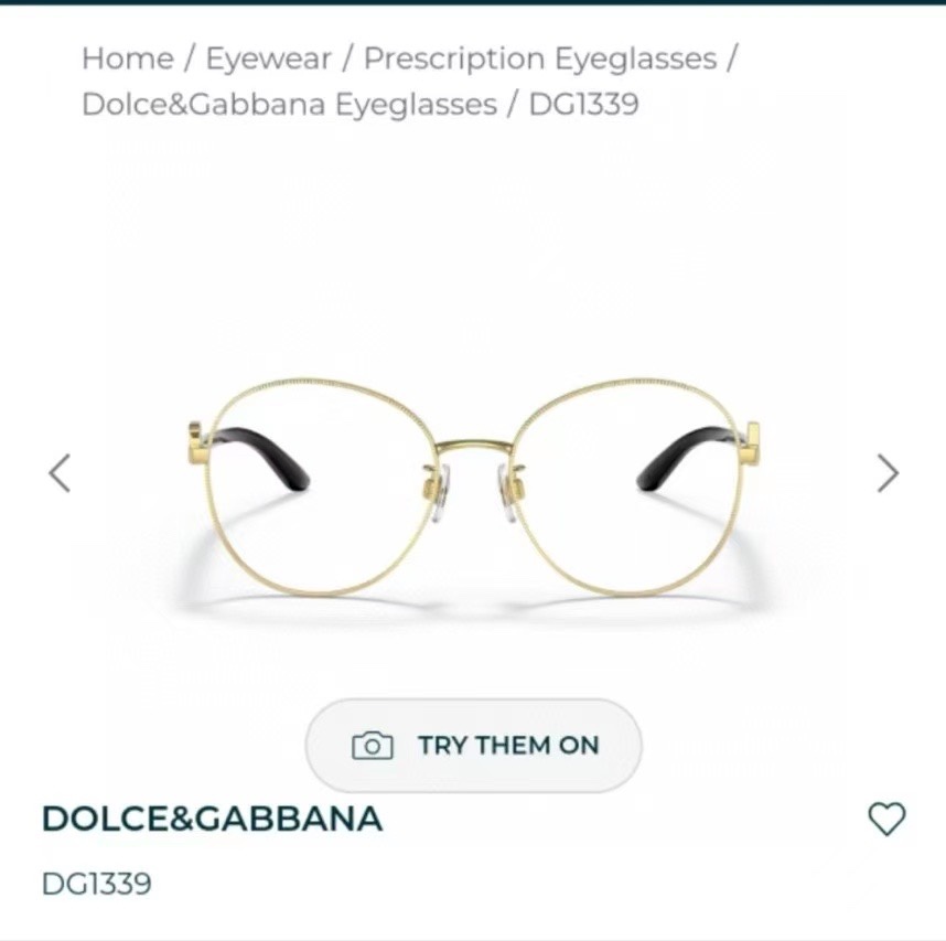  ‼️ 官网图 DOLCE & GABBAN*🌟🌟🌟MODEL：DG1339 🌟🌟🌟SIZE57口17-