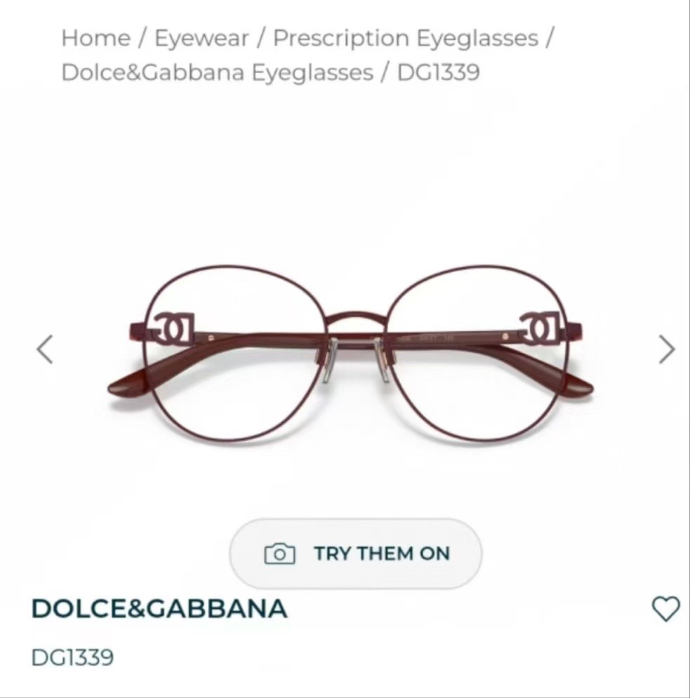  ‼️ 官网图 DOLCE & GABBAN*🌟🌟🌟MODEL：DG1339 🌟🌟🌟SIZE57口17-