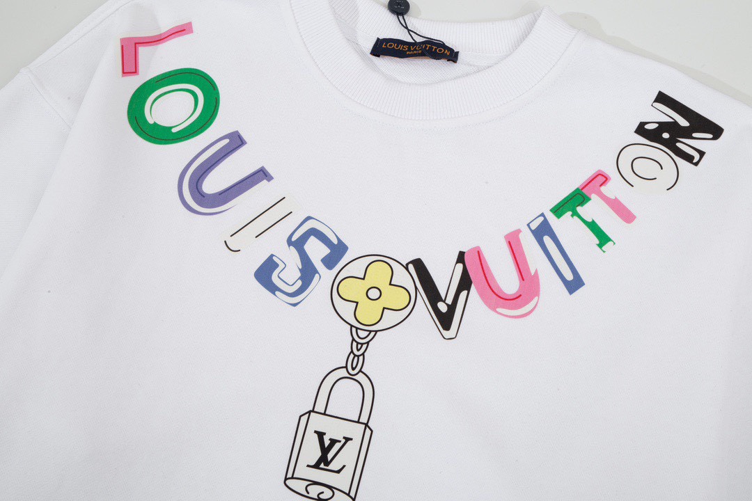 路易威登/Louis Vuitton 秋冬新款 项链吊坠彩色字母印花圆领卫衣