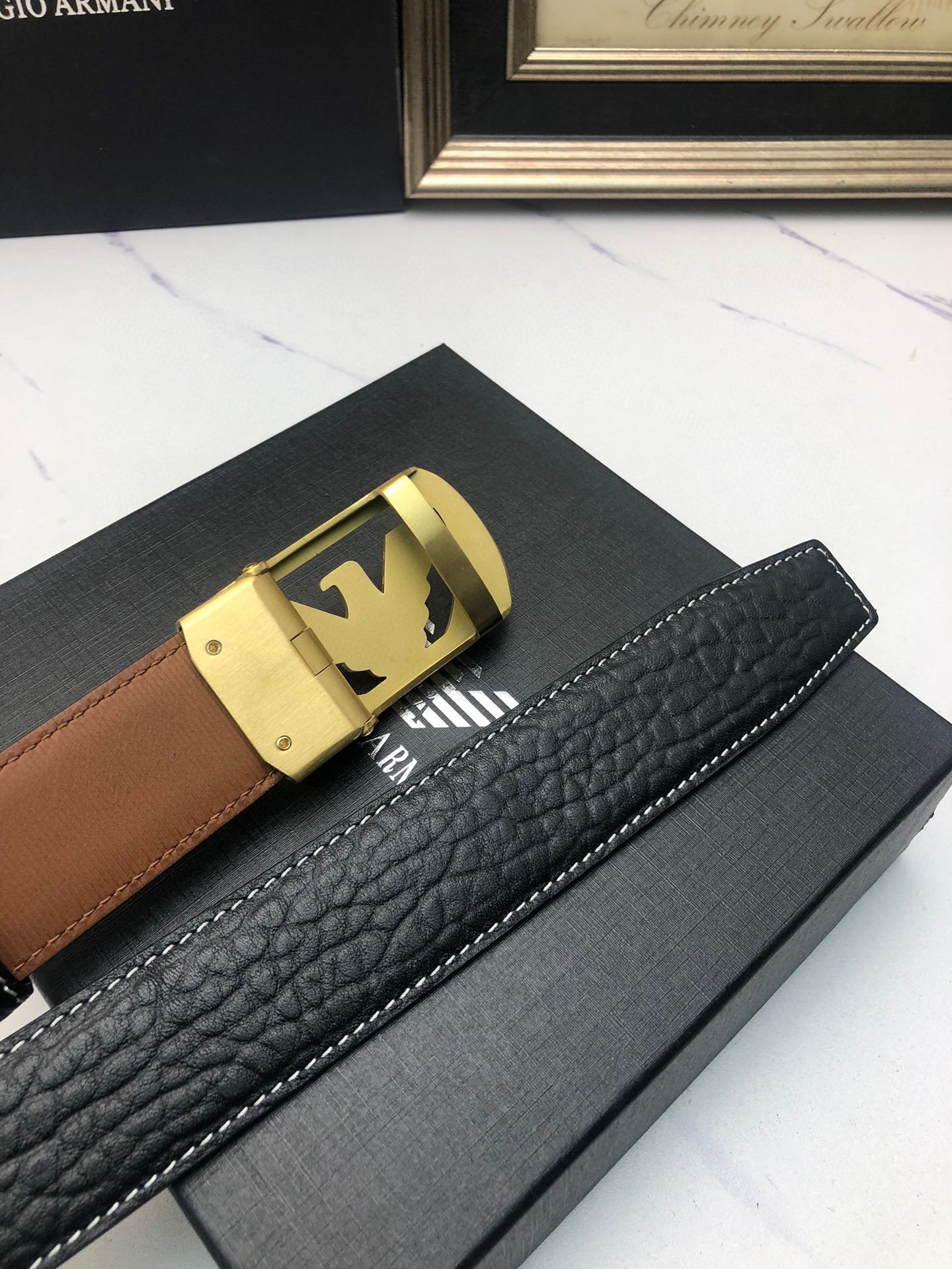 Italian Amani Automatic Belts: Original Oxen Skin, Tailorable with Automatic Buttons - 图片 6